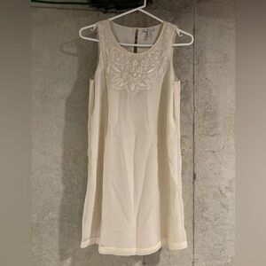 Joie Ivory Silk embroidered shift dress